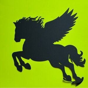 Black Pegasus Metal Wall Art